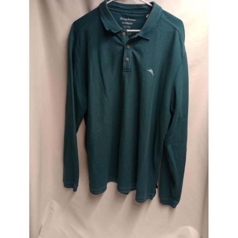 Tommy Bahama Islandzone Supima Cotton Blue‎ XL Long Sleeve Polo
